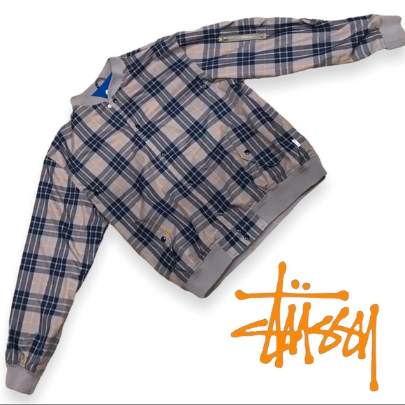 Stussy Other - Vintage (1990s) STUSSY Plaid Snap Front Jacket - XL